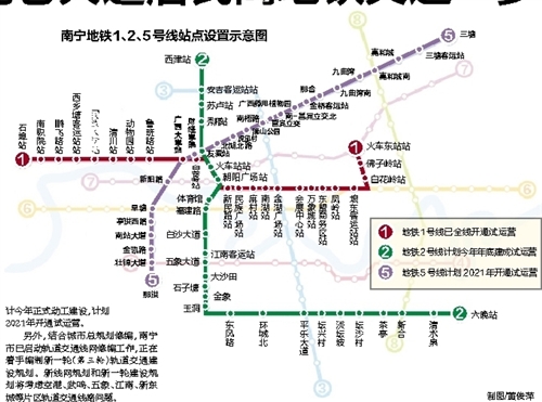 南寧地鐵5號(hào)線站點(diǎn)線路圖，南寧軌道交通南寧地鐵五號(hào)線規(guī)劃圖